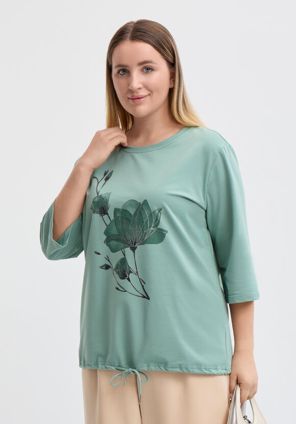 Блуза на кулиске с принтом шир.  580, рис. 31