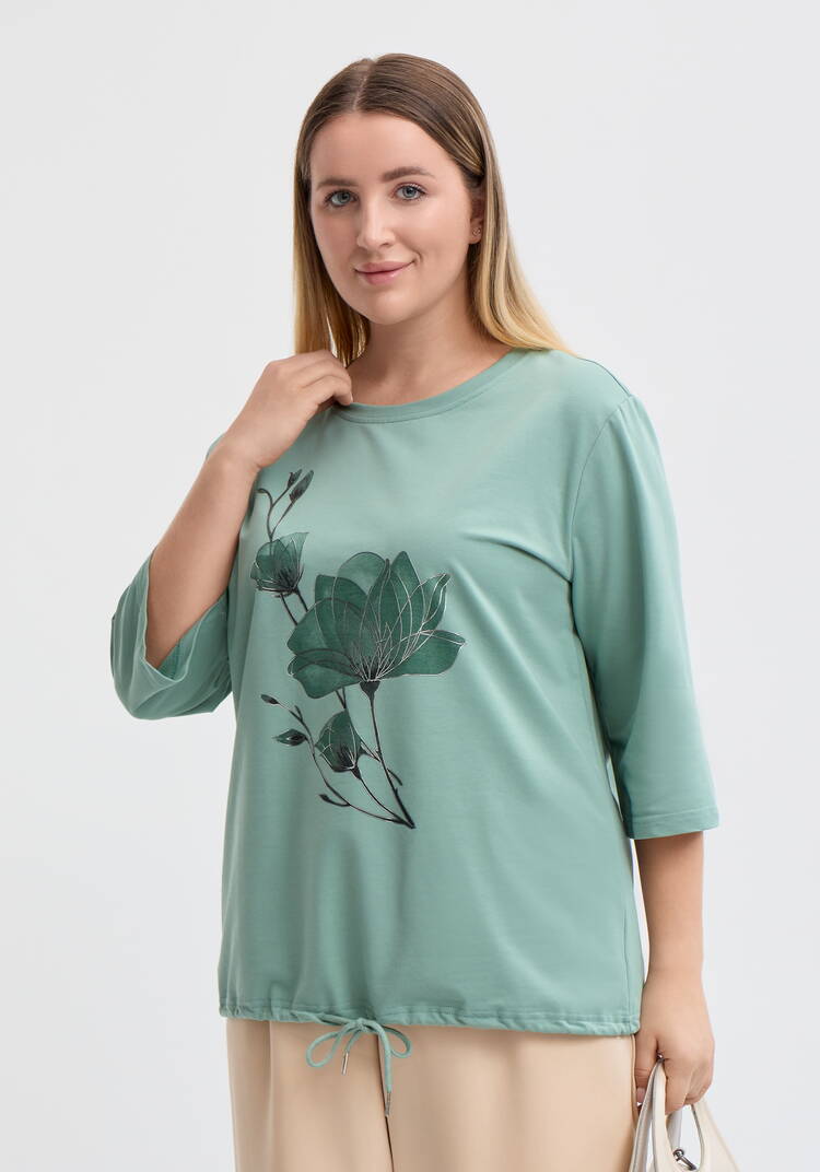 Блуза на кулиске с принтом шир.  750, рис. 31