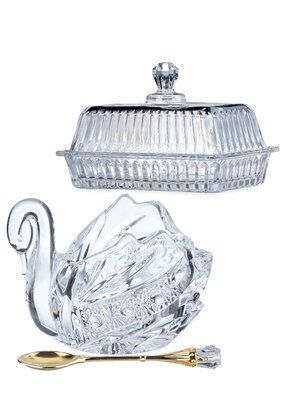 Набор для сервировки: икорница + маслёнка