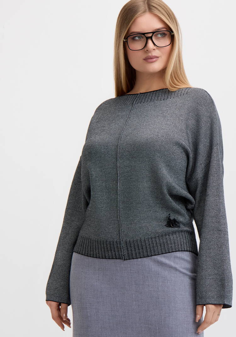 Джемпер с округлым вырезом горловины шир.  750, рис. 13