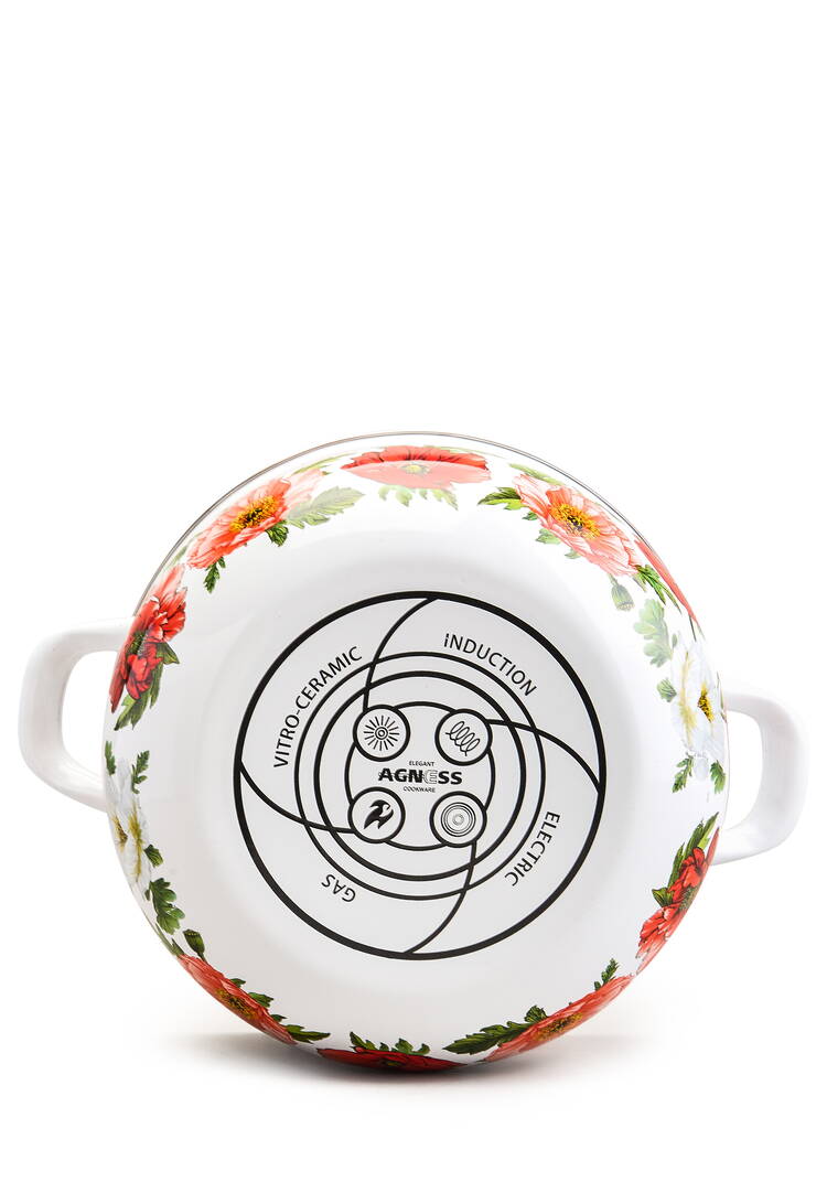 Кастрюля эмалированная с крышкой Маки шир.  750, рис. 19