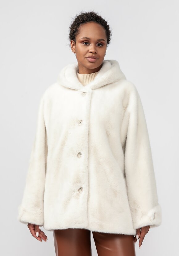 Полупальто из экомеха Моника шир.  580, рис. 18