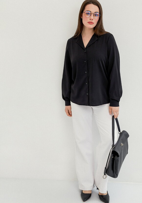 Блуза с отложным воротником с пуговицами шир.  580, рис. 19