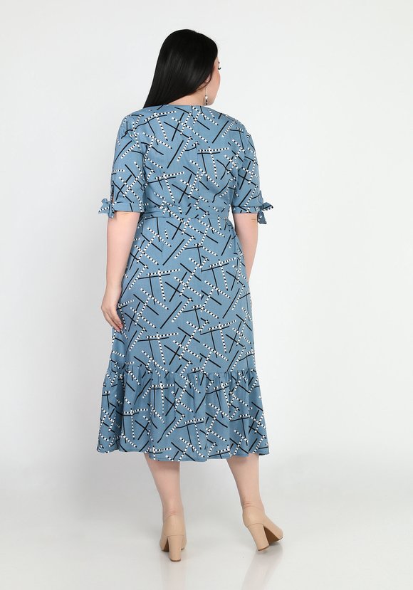 Платье с воланом и завязками на рукавах шир.  580, рис. 3