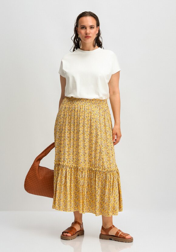 Юбка на резинке и с воланом по низу шир.  580, рис. 16