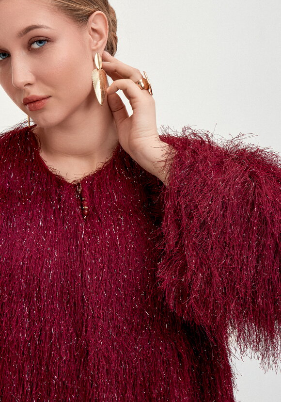 Жакет из ткани с блестящим ворсом шир.  580, рис. 6