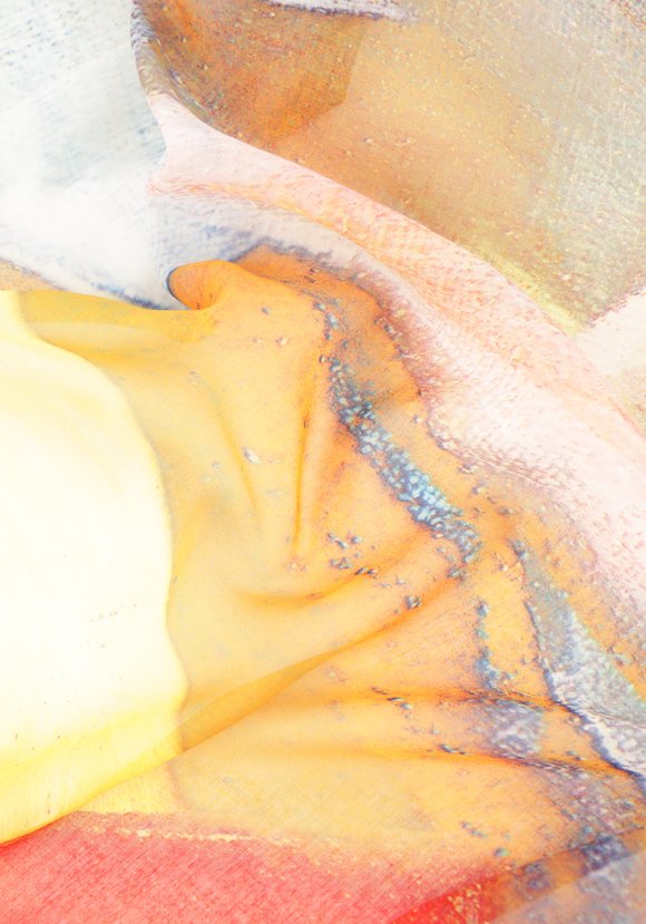 Палантин с акварельным принтом шир.  580, рис. 2