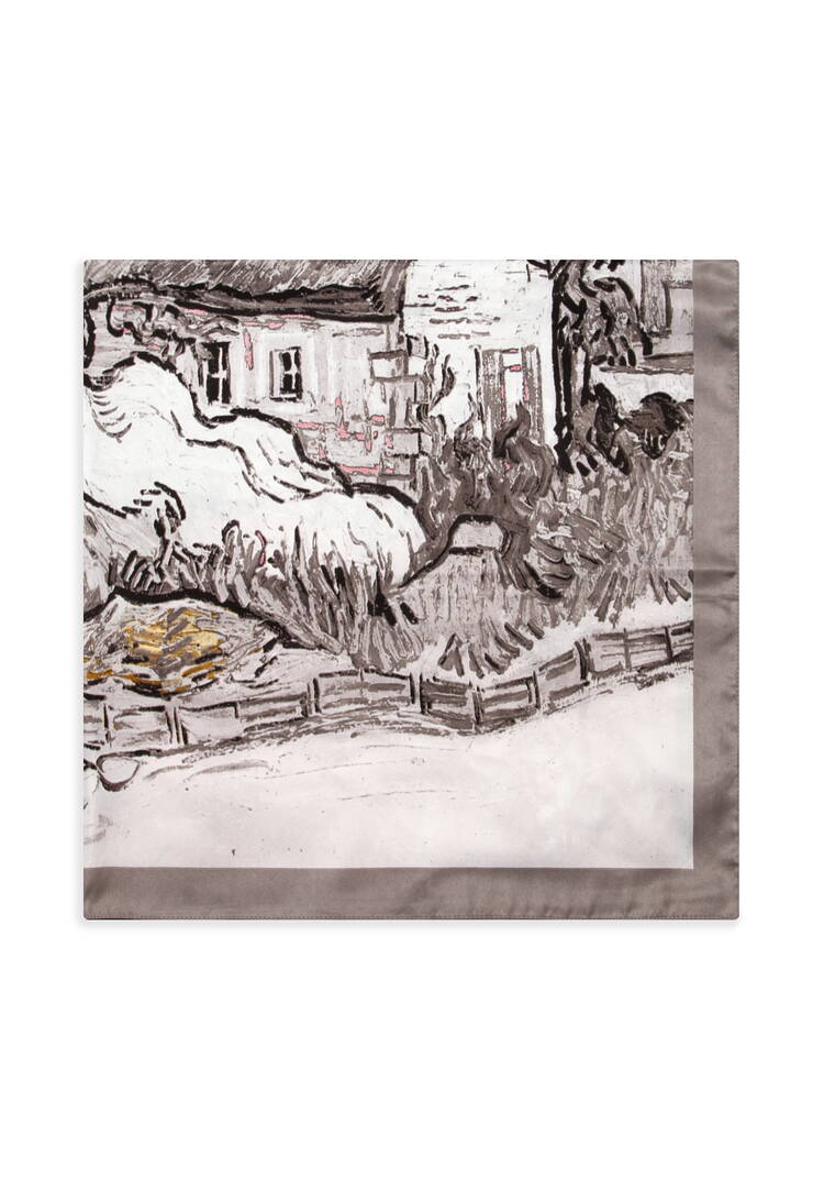 Платок с рисунком пейзажа шир.  750, рис. 13