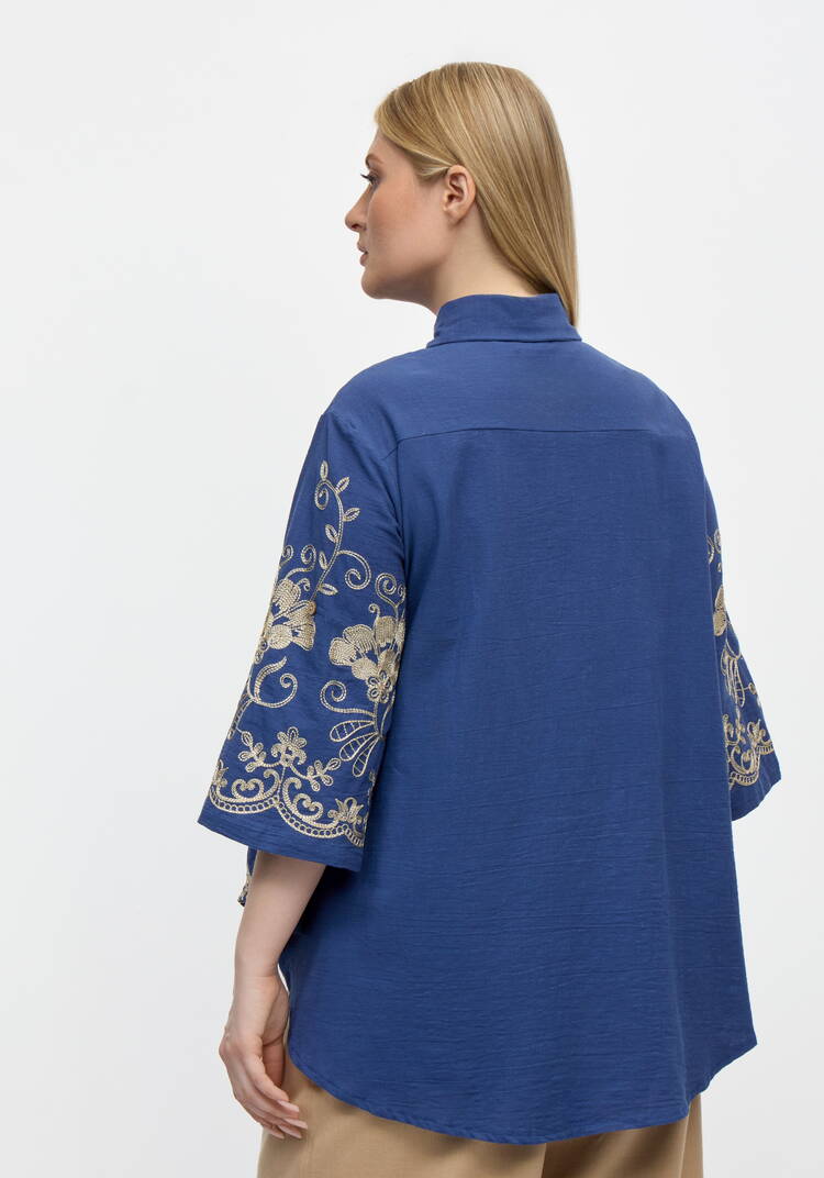 Блуза Цветочная симфония шир.  750, рис. 3