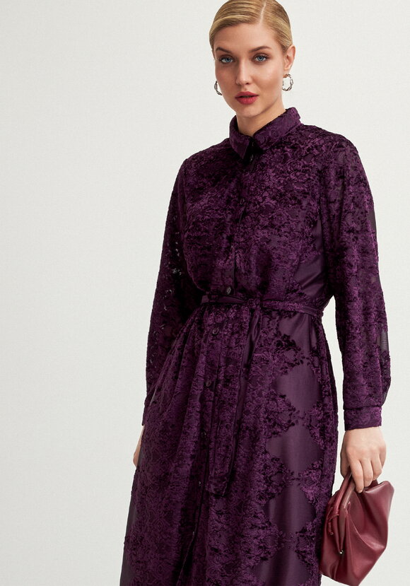 Платье-рубашка с фактурным рисунком шир.  580, рис. 9