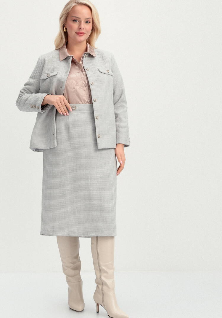 Пиджак из твида однобортный шир.  750, рис. 7