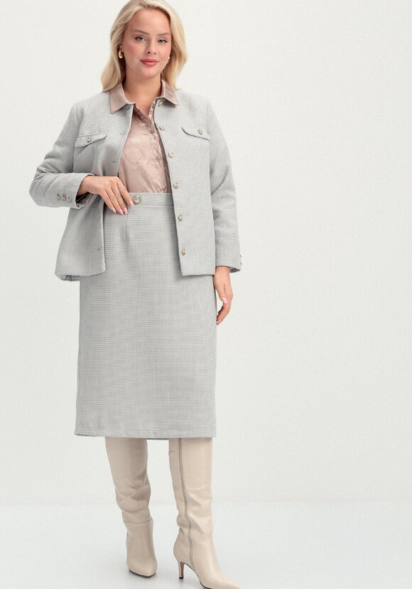 Пиджак из твида однобортный шир.  580, рис. 7