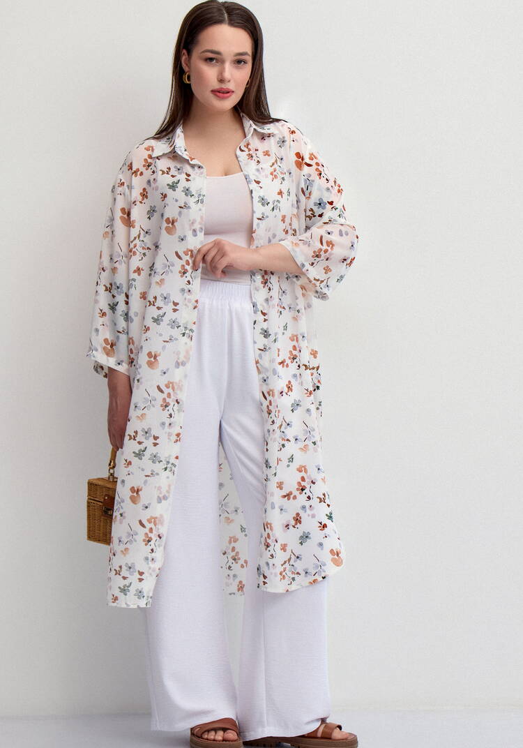 Рубашка с флористическим принтом шир.  750, рис. 24