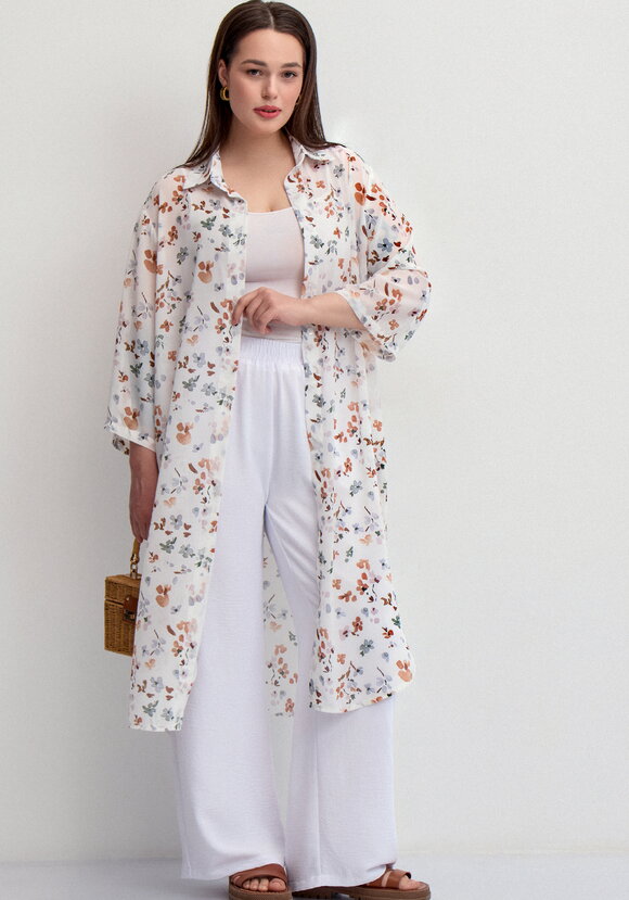 Рубашка с флористическим принтом шир.  580, рис. 24