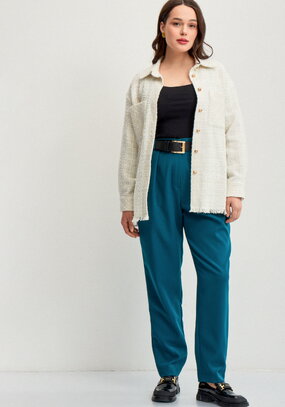 Брюки прямого кроя из костюмной ткани