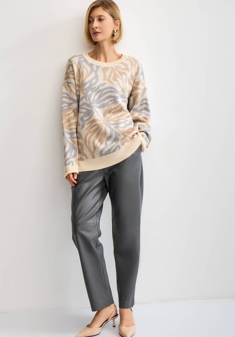 Джемпер с растительным принтом и манжетами шир.  750, рис. 20