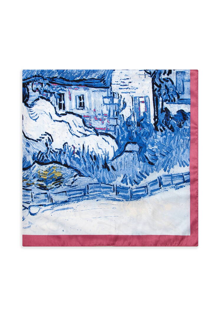 Платок с рисунком пейзажа шир.  750, рис. 1
