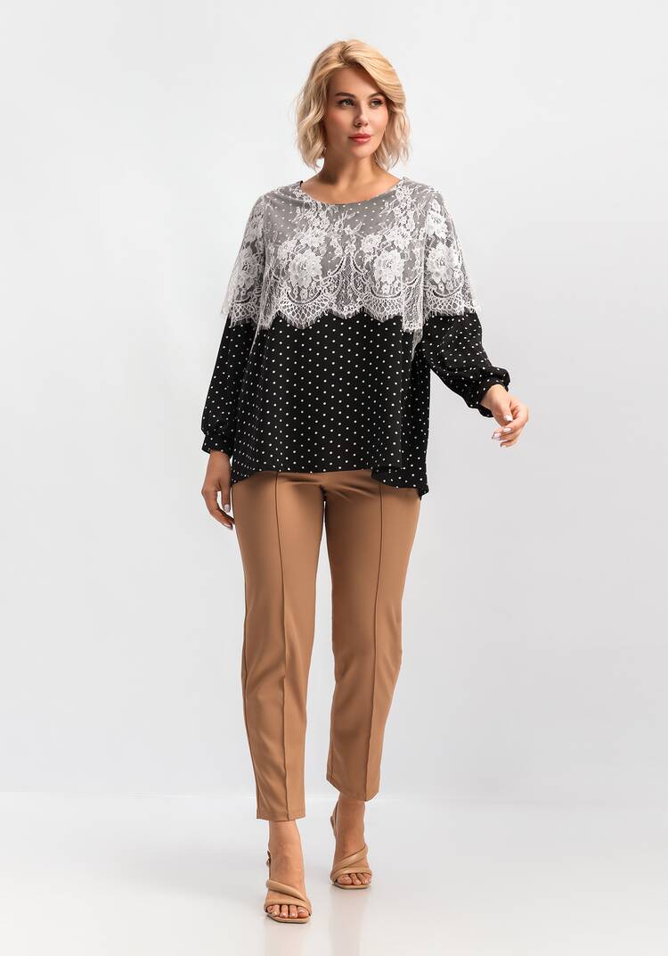 Блуза с кружевом по плечам шир.  750, рис. 29