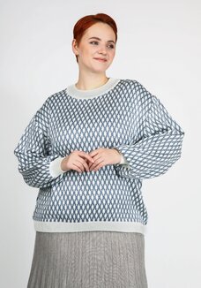 Джемпер с манжетами и объемным рукавом