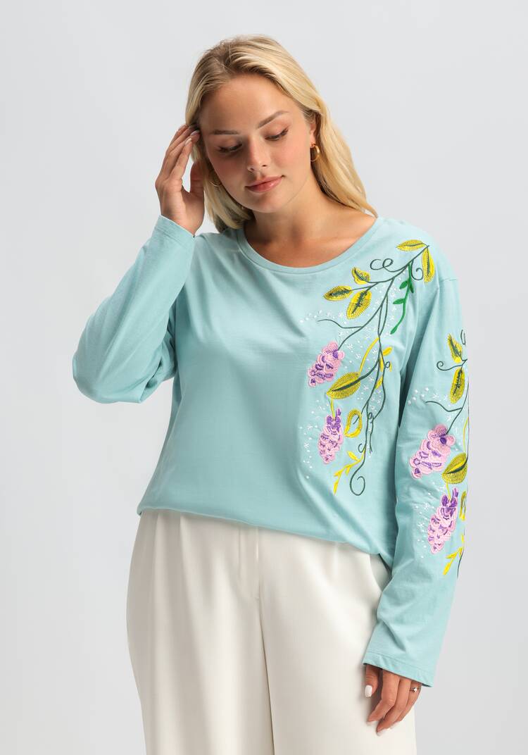 Лонгслив с вышивкой шир.  750, рис. 19