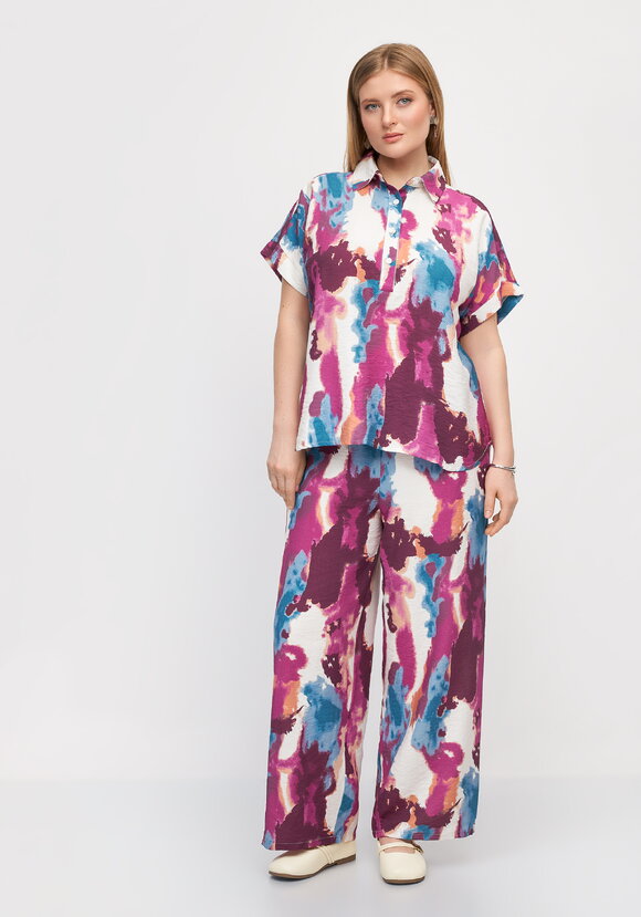 Костюм блуза и брюки с принтом шир.  580, рис. 1