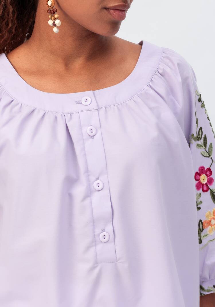 Блуза с цветочной вышивкой и рукавом реглан шир.  750, рис. 15