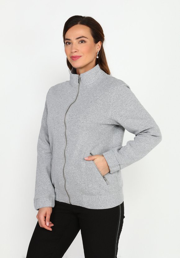 Бомбер на молнии с поясом-резинкой шир.  580, рис. 1