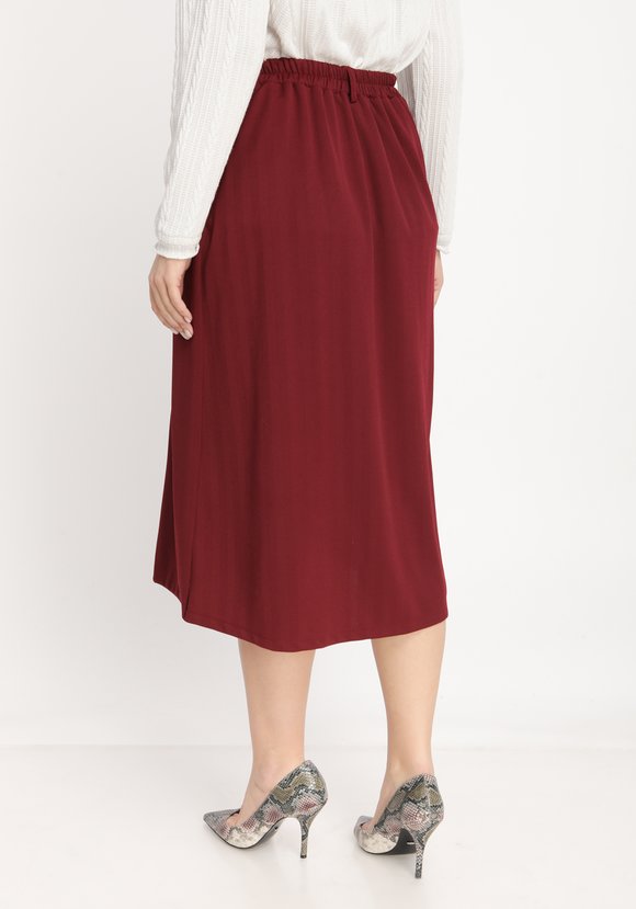 Юбка с декоративными пуговицами и разрезом шир.  580, рис. 3