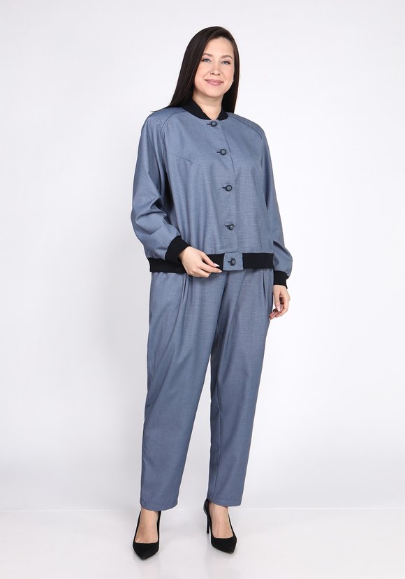 Бомбер на пуговицах и свободного кроя шир.  580, рис. 1