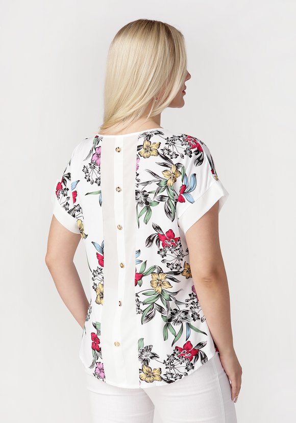 Блуза Цветочный день шир.  580, рис. 8