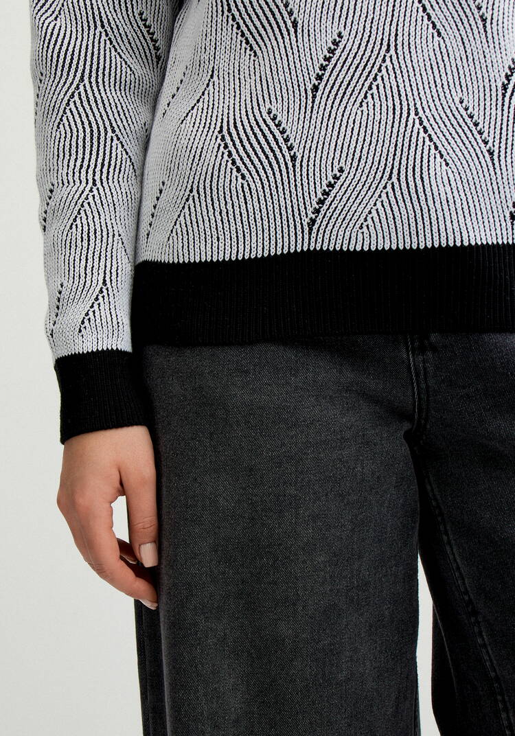 Джемпер с фактурным орнаментом шир.  750, рис. 6