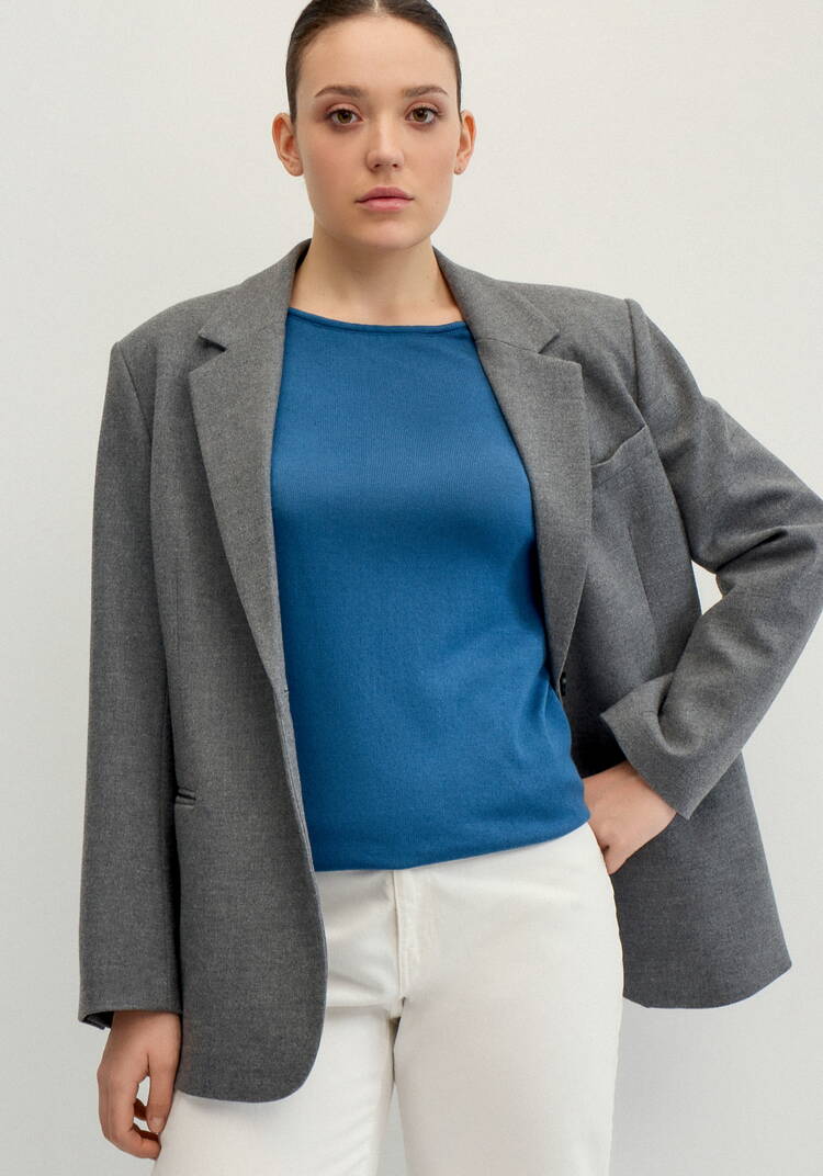 Джемпер свободный с горлом лодочкой шир.  750, рис. 8