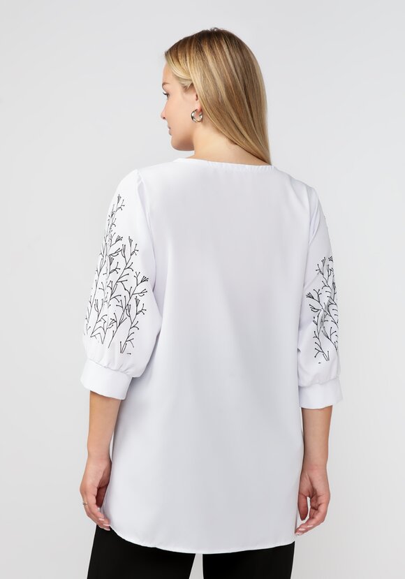 Блуза с оригинальным принтом на рукавах шир.  580, рис. 8