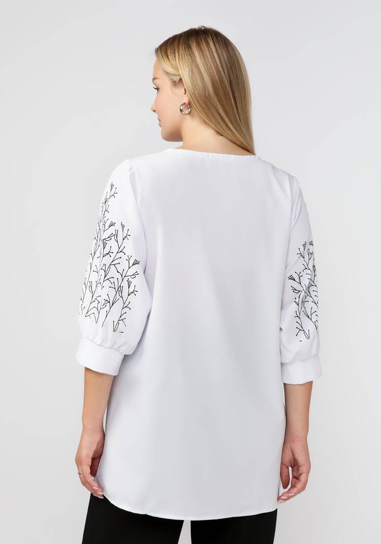 Блуза с оригинальным принтом на рукавах шир.  750, рис. 8