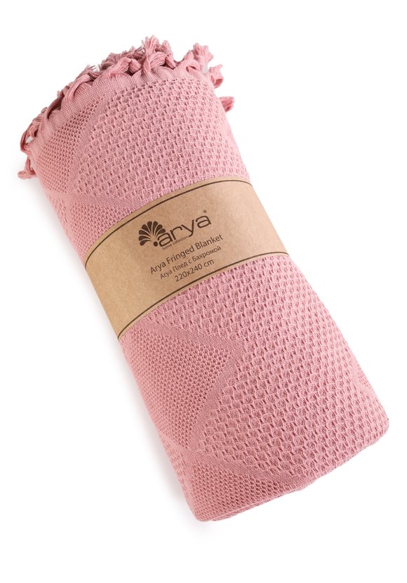 Покрывало-плед из хлопка с бахромой Айшель шир.  580, рис. 11