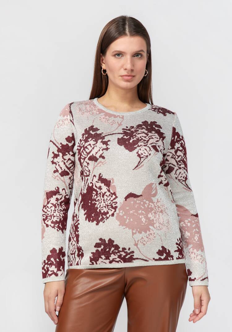 Свитер с растительным принтом и метанитью шир.  750, рис. 12