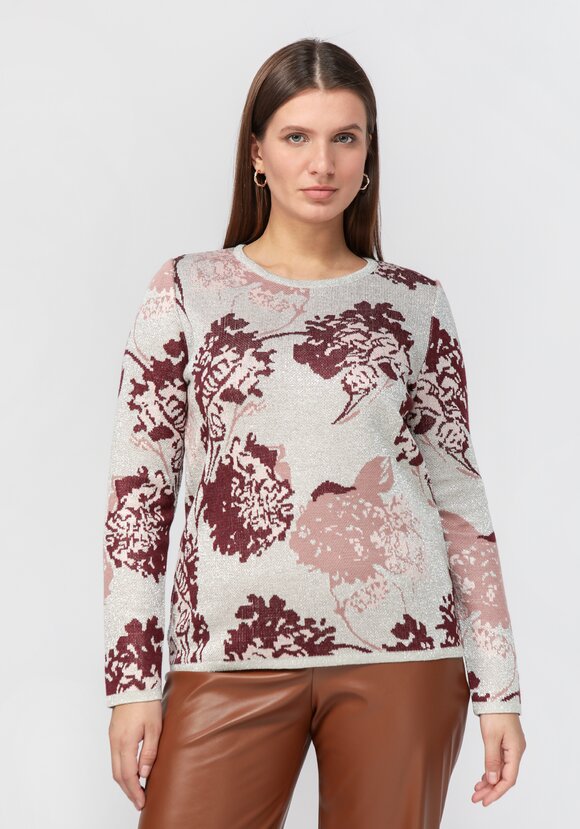 Свитер с растительным принтом и метанитью шир.  580, рис. 12