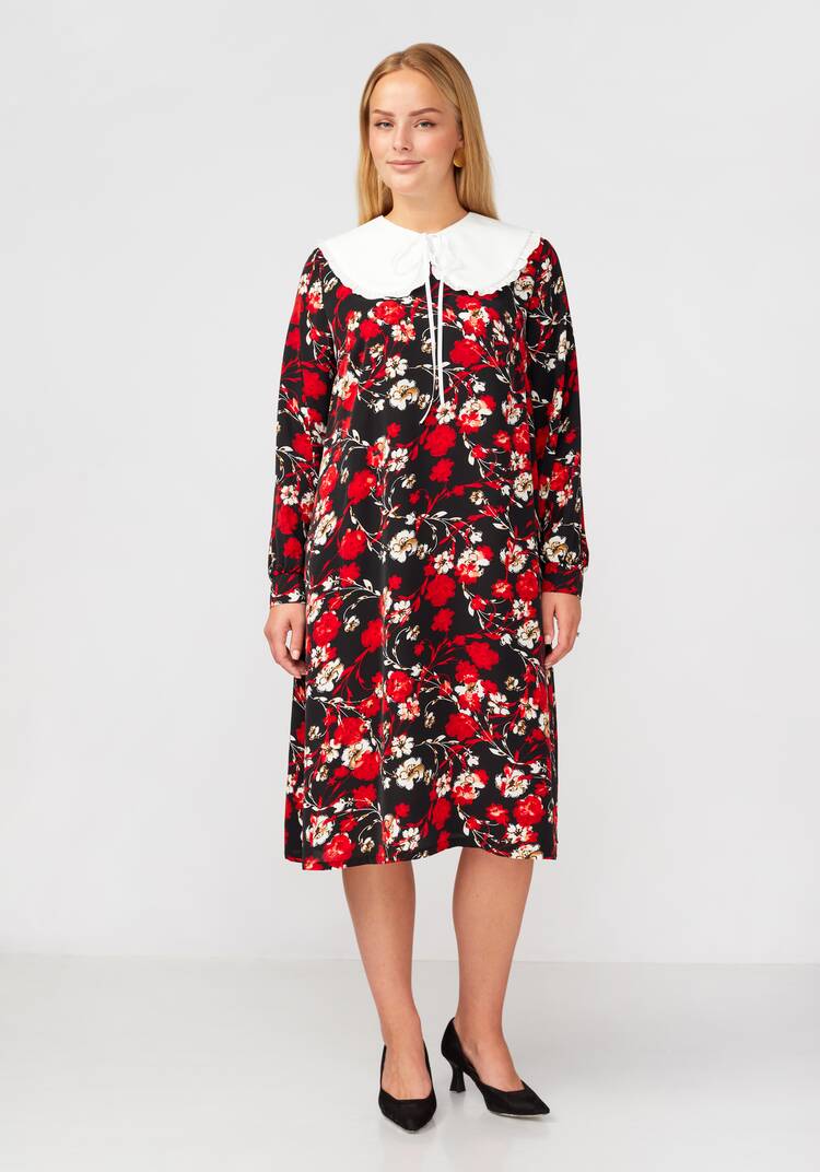 Платье принтованное со съемным воротником шир.  750, рис. 20