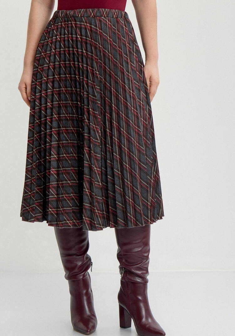 Юбка в клетку плиссированная шир.  750, рис. 4