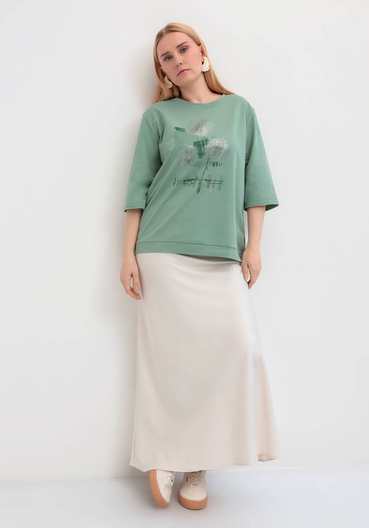 Блуза с длинным рукавом и цветочным рисунком шир.  750, рис. 12