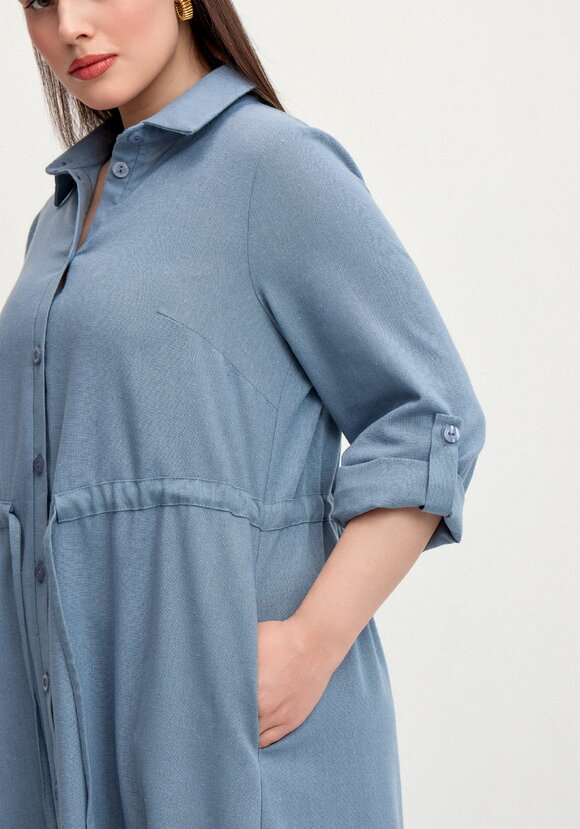 Платье-рубашка изо льна шир.  580, рис. 38