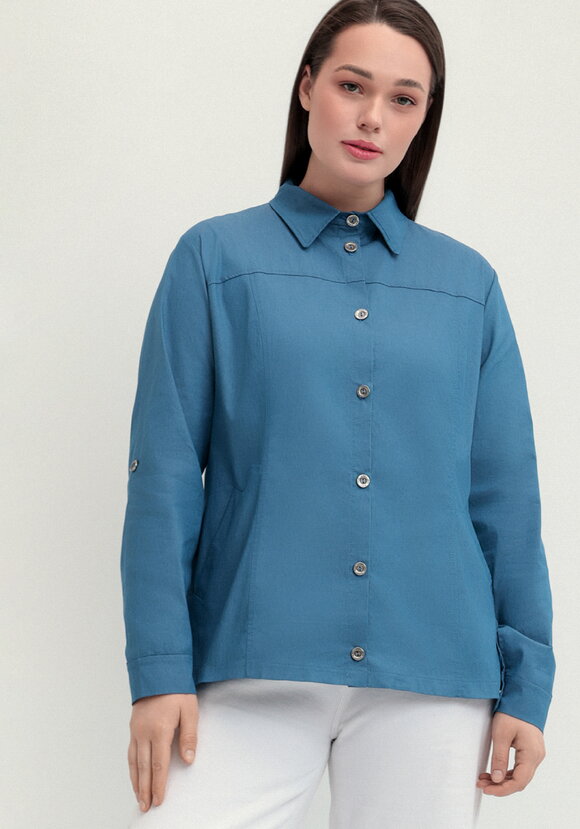 Рубашка хлопковая с патами на рукавах шир.  580, рис. 4