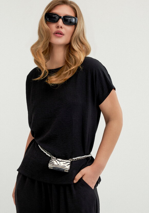 Блуза свободная со спущенным плечом шир.  580, рис. 8