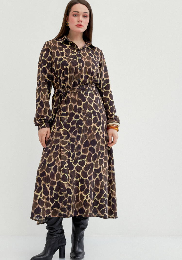 Платье-рубашка макси на пуговицах шир.  750, рис. 8