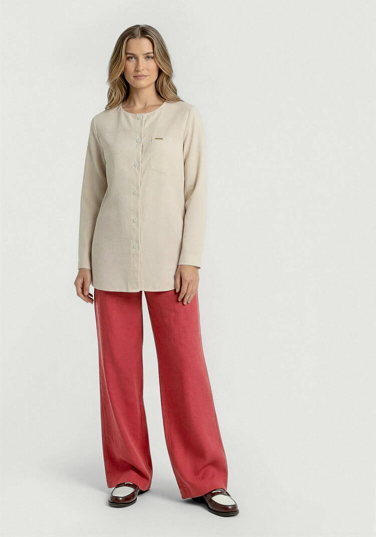 Рубашка на пуговицах из льна шир.  750, рис. 2