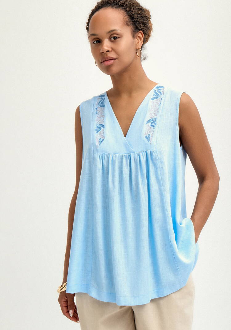 Блуза с вышивкой по переду и спинке шир.  750, рис. 16