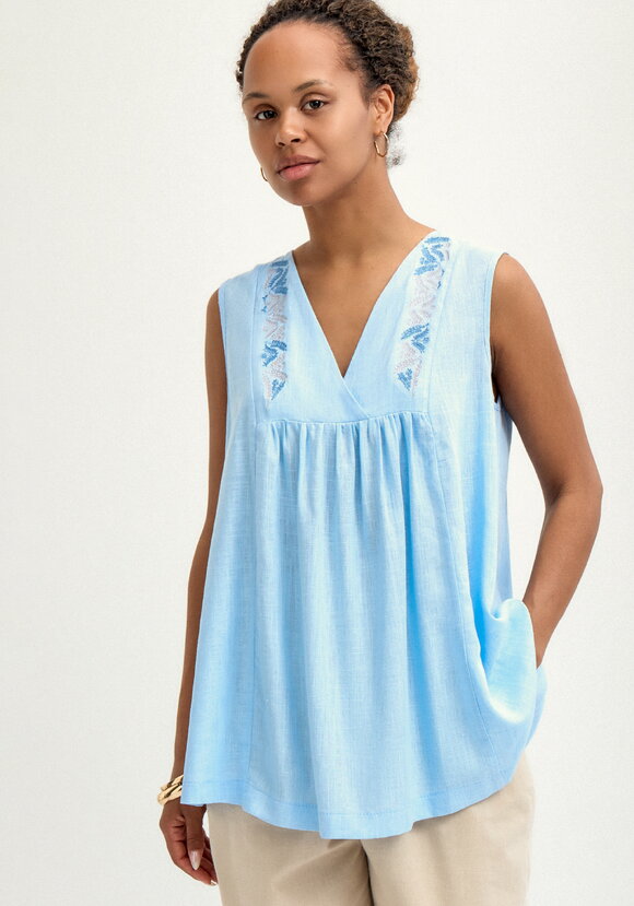 Блуза с вышивкой по переду и спинке шир.  580, рис. 16