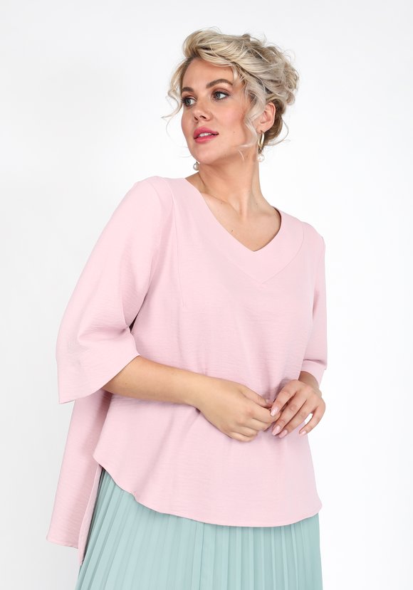 Блуза свободного силуэта с кружевным декором шир.  580, рис. 5