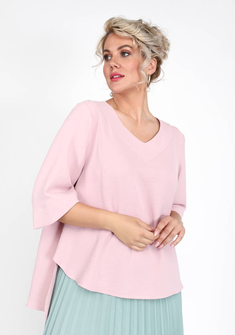 Блуза свободного силуэта с кружевным декором шир.  750, рис. 5