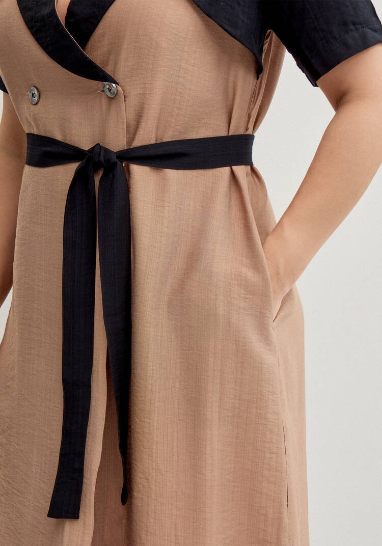 Платье с контрастными плечиками шир.  750, рис. 6